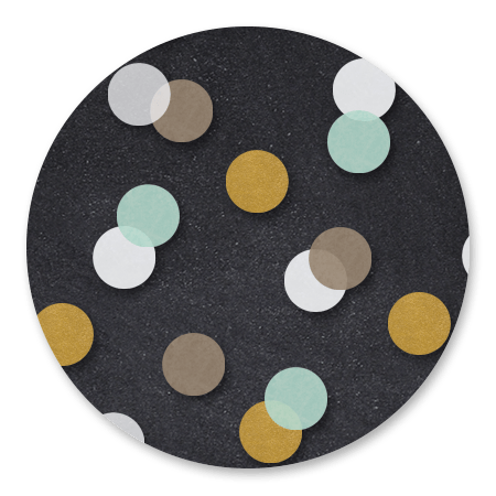 Confetti geel blauw bruin